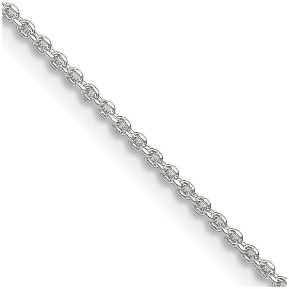 1.4mm Sterling Silver Solid Diamond Cut Cable Chain Necklace, 22 Inch